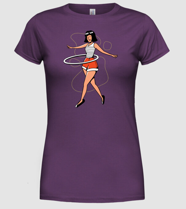 Cerc hula-hoop model mov pe tricou