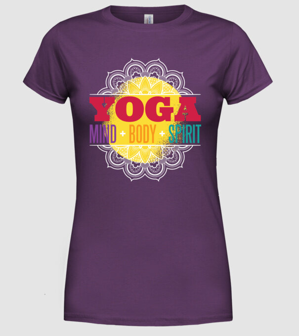 Valori yoga model mov pe tricou