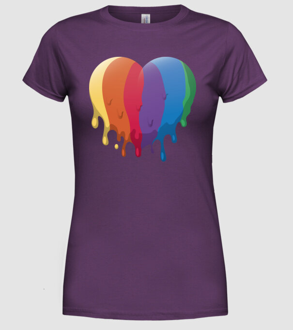 LGBTQ Inimă model mov pe tricou