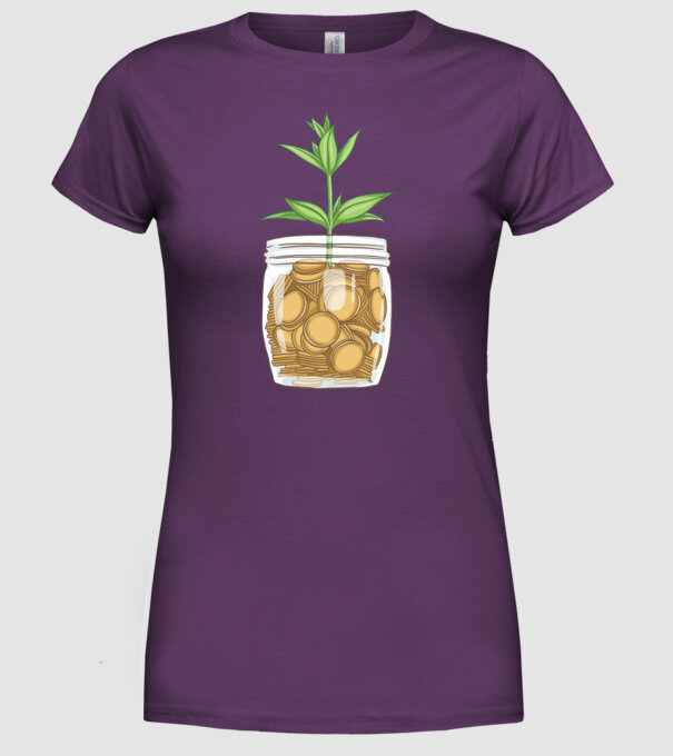 Plantă pușculiță porcușor model mov pe tricou