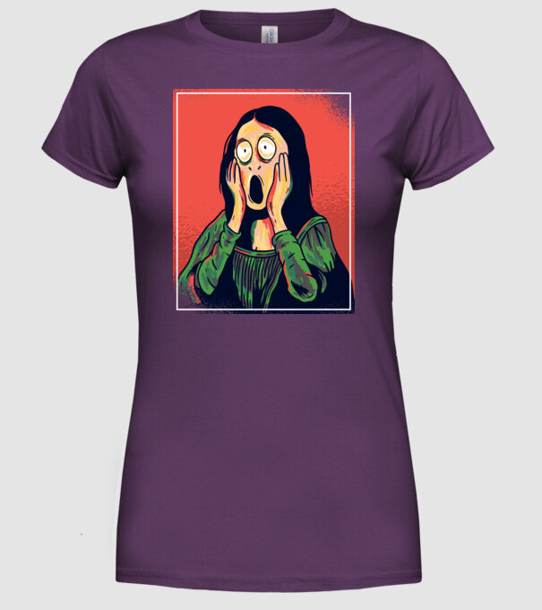 Mona Lisa țipăt model mov pe tricou