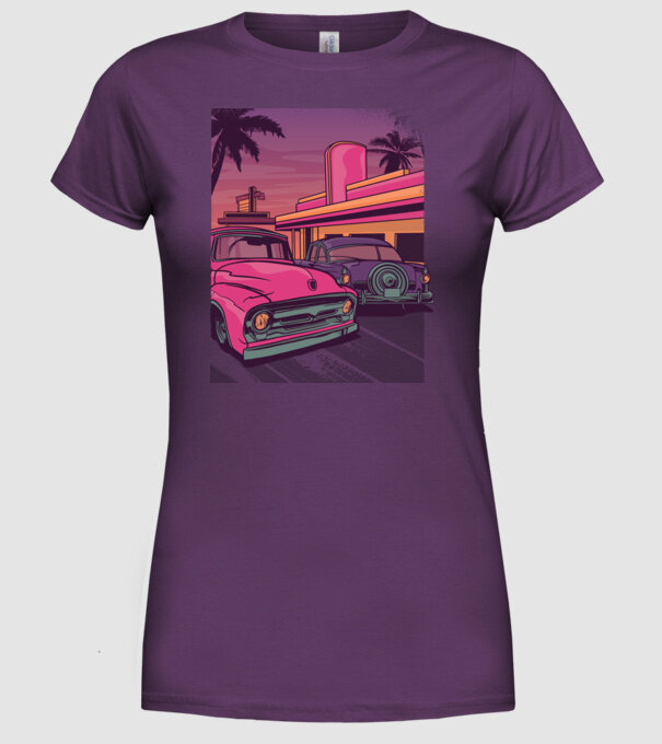 Old school California model mov pe tricou