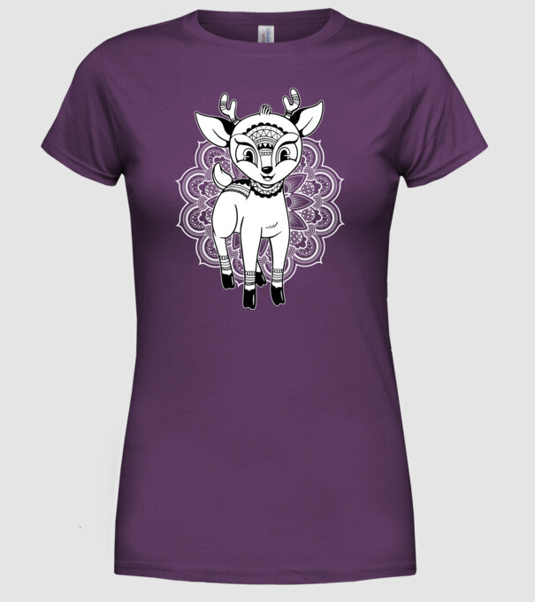 Mandala Căprioară model mov pe tricou