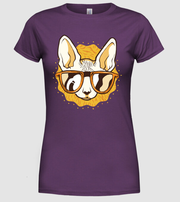 Sphynx Pisică Cool model mov pe tricou