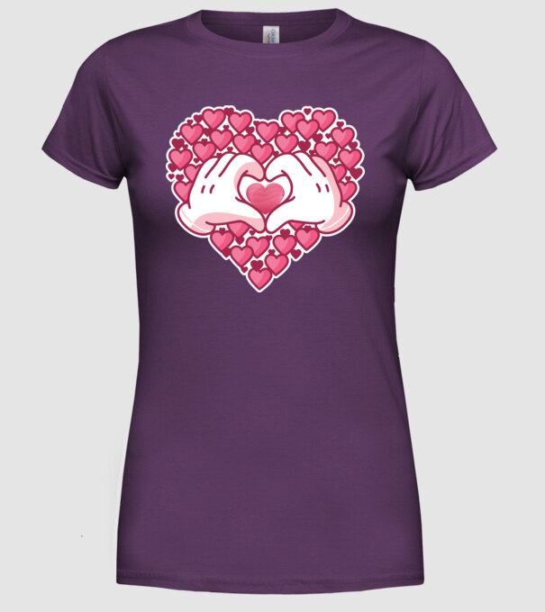 'Inimi îndrăgostite pentru Valentine''s Day' model mov pe tricou