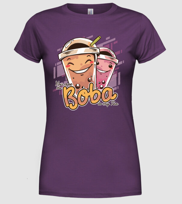 Tu ești Boba pentru ceaiul meu model mov pe tricou