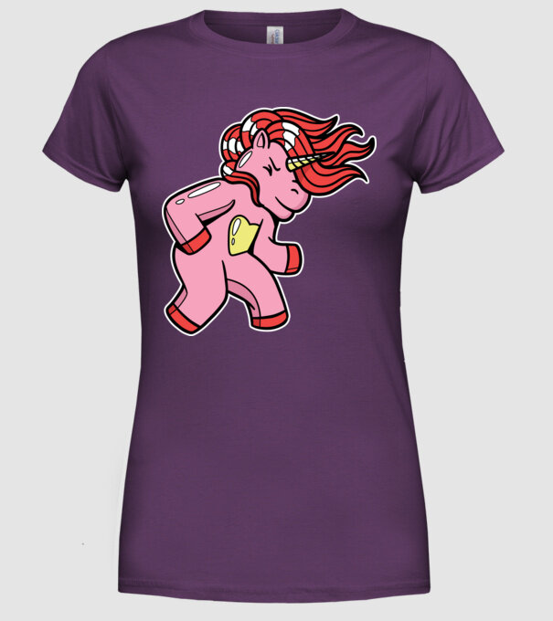 Unicorn model mov pe tricou