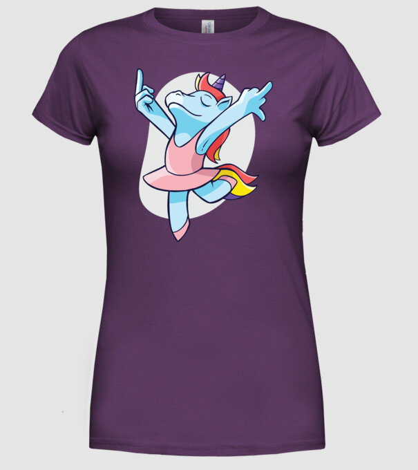 Unicorn Balet dans model mov pe tricou