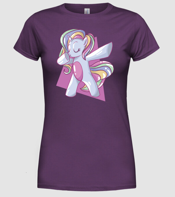 Unicorn DAB model mov pe tricou