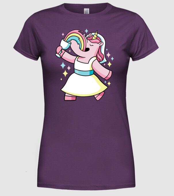 Unicorn Mireasă model mov pe tricou