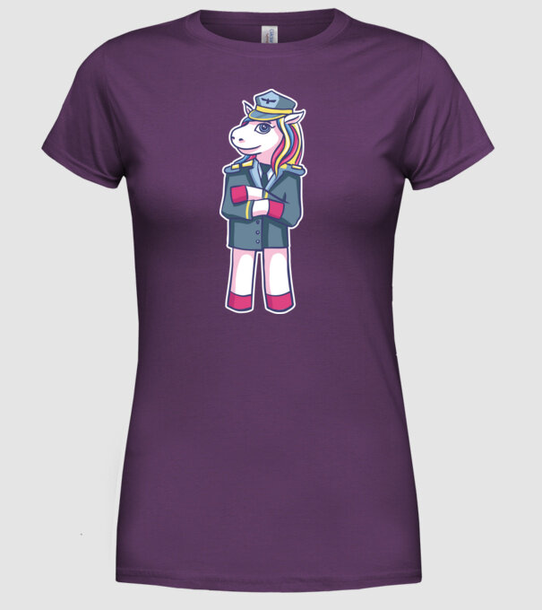 Unicorn Pilot model mov pe tricou