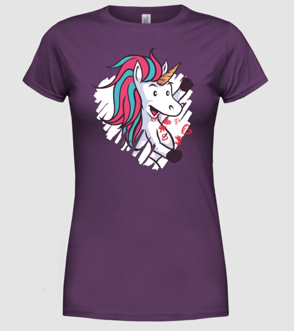 'Dragoste Unicorn pentru Valentine''s Day' model mov pe tricou