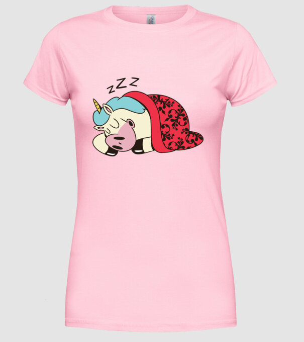 Unicorn adormit model roz deschis pe tricou