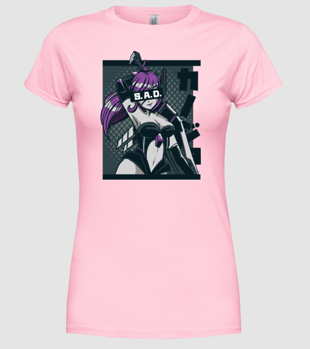 Anime fată model roz deschis pe tricou