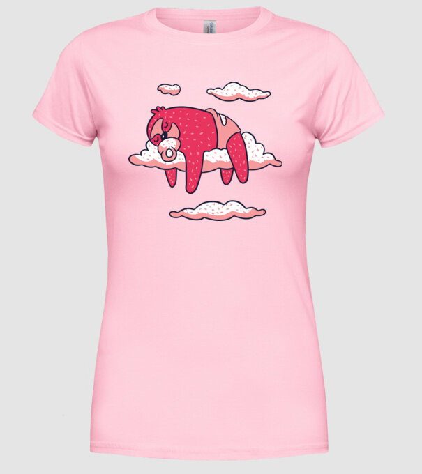 Bebeluș Leneș doarme model roz deschis pe tricou