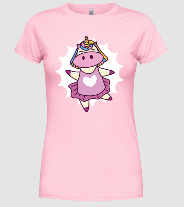 Unicorn dansator de balet model roz deschis pe tricou