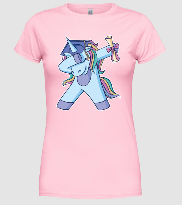 Unicorn Absolvent model roz deschis pe tricou