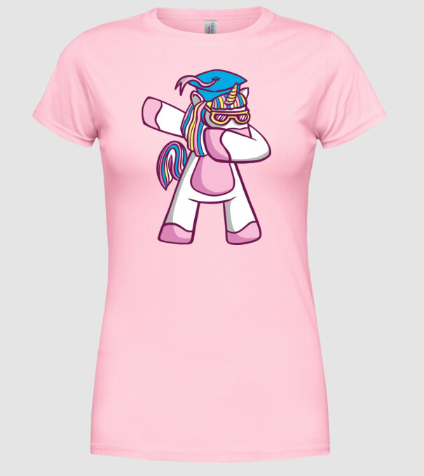 Unicorn Absolvent DAB model roz deschis pe tricou