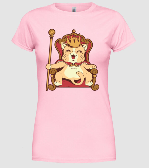 Cat King Pisică rege model roz deschis pe tricou