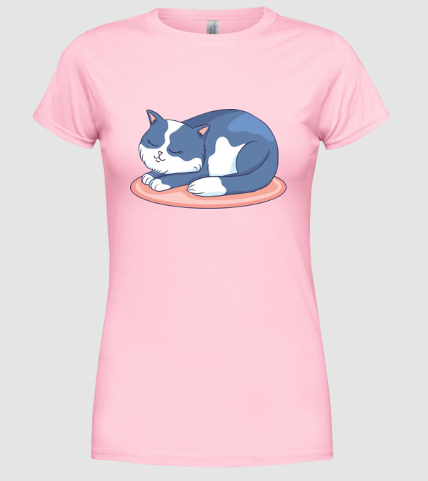 Pisicuță drăguță model roz deschis pe tricou