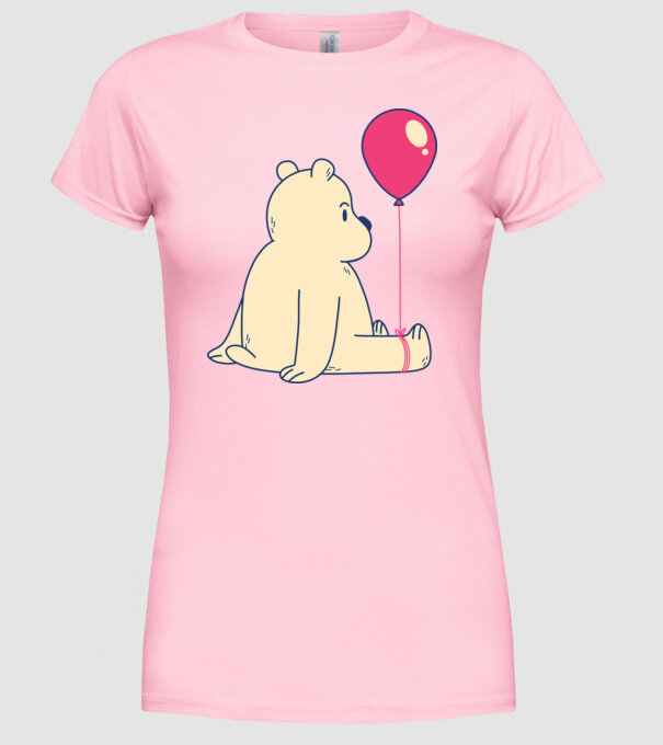 Teddy Drăguț cu Balon model roz deschis pe tricou