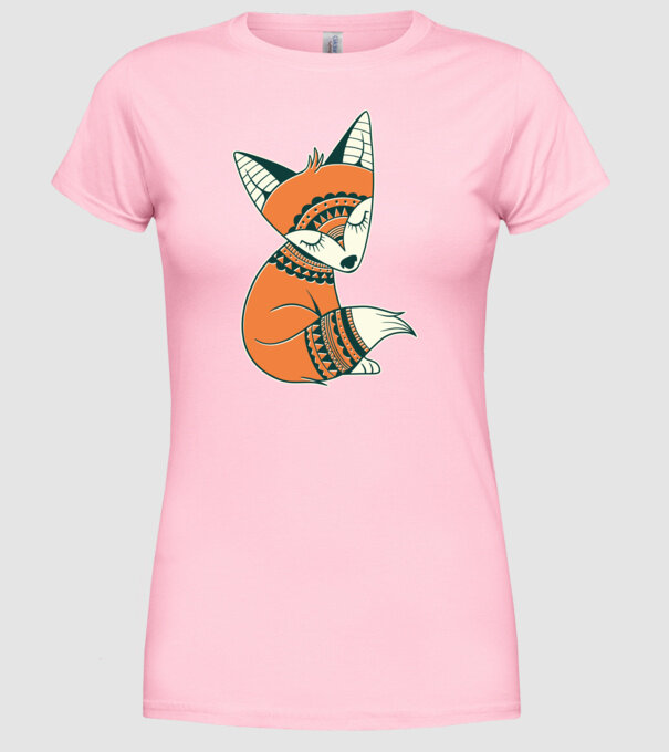 Vulpe drăguță model roz deschis pe tricou