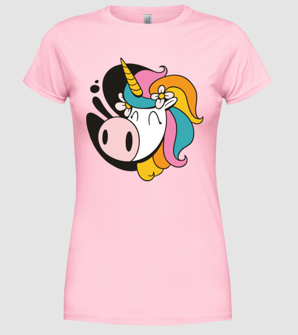 Unicorn drăguț model roz deschis pe tricou