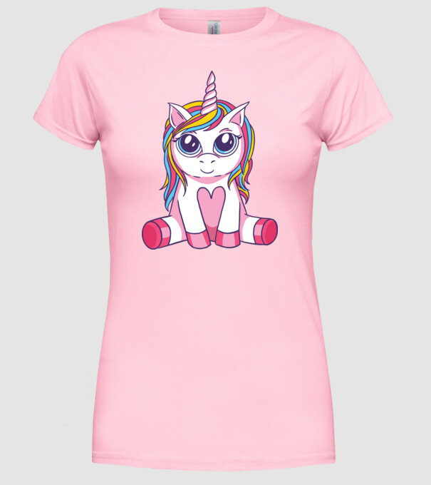 Unicorn drăguț model roz deschis pe tricou