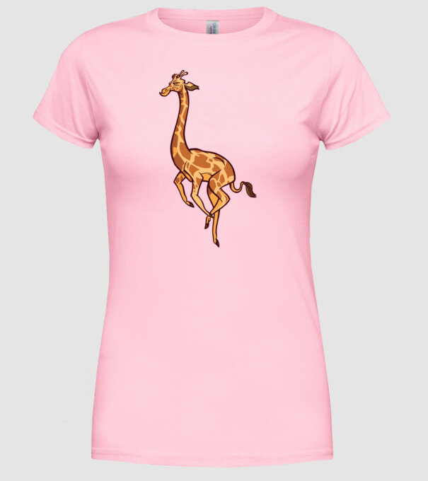 Girafă drăguță model roz deschis pe tricou