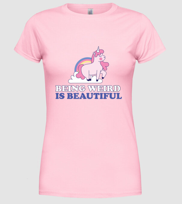 A fi ciudat este minunat Unicorn model roz deschis pe tricou