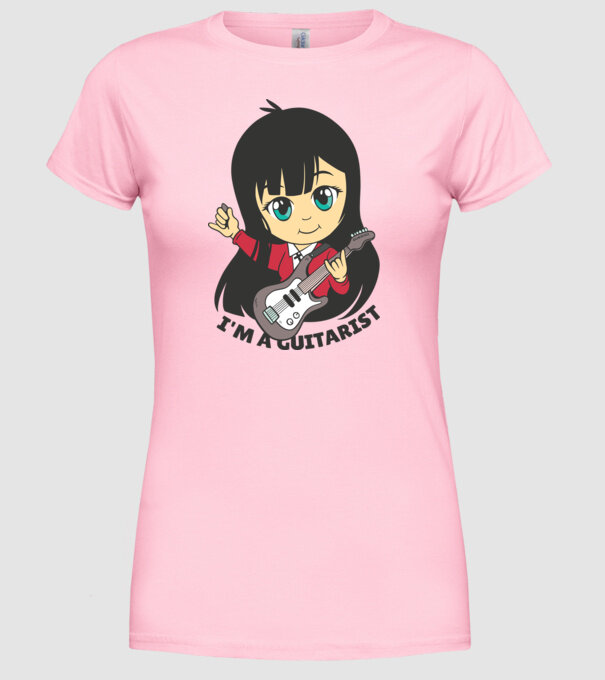 Sunt chitarist fată model roz deschis pe tricou