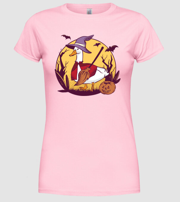 Gâscă Halloween model roz deschis pe tricou