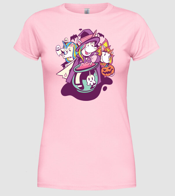 Unicorni Halloween model roz deschis pe tricou
