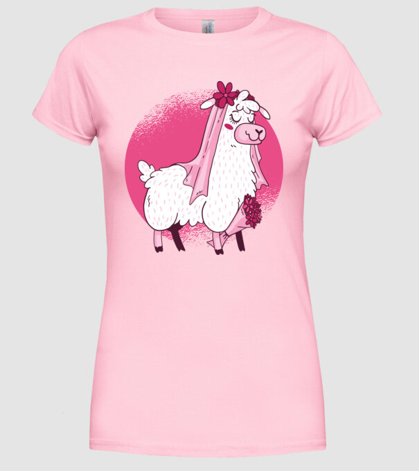 Mireasa Llama pentru petrecerea burlăcițelor model roz deschis pe tricou