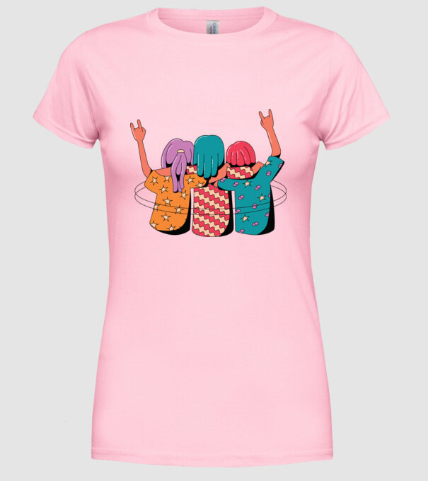 Cele mai bune prietene model roz deschis pe tricou