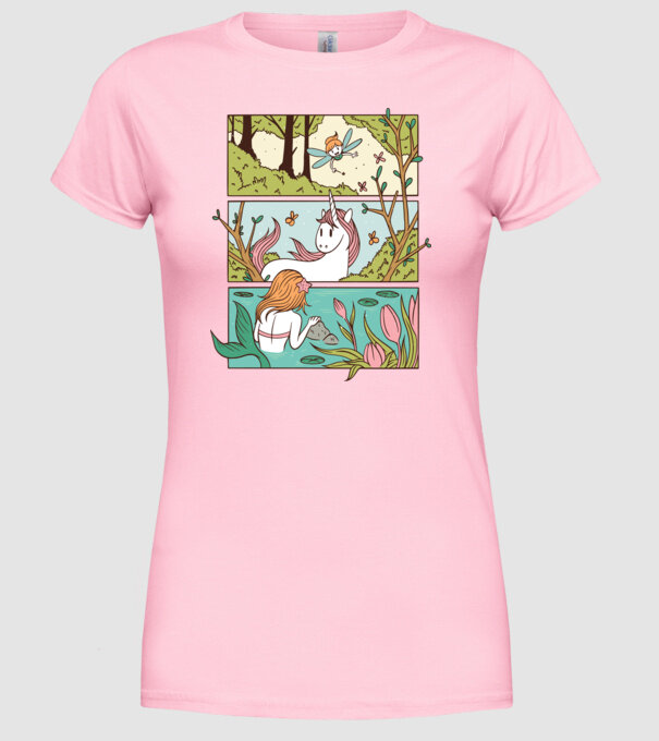 Lumea poveștilor model roz deschis pe tricou
