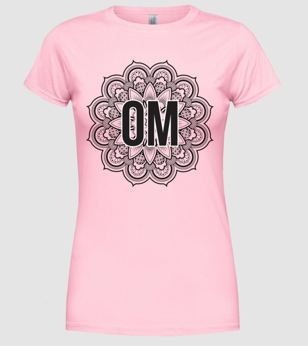 OM Mandala model roz deschis pe tricou