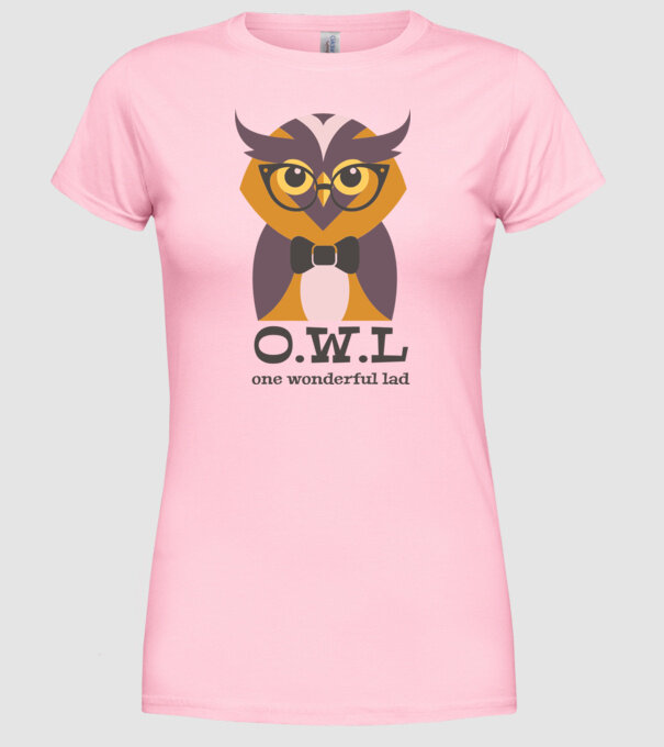 OWL - One wonderful Lad model roz deschis pe tricou