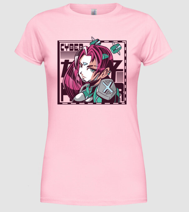 Anime fată Sci-fi model roz deschis pe tricou