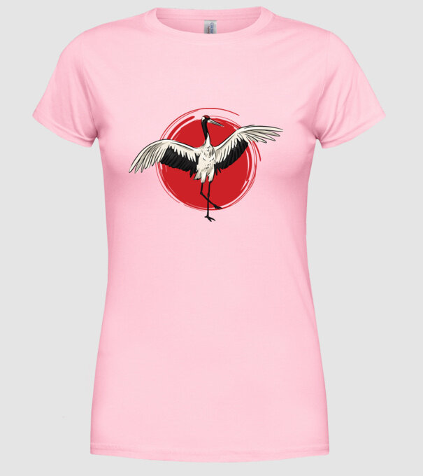 Pasăre Thai Chi model roz deschis pe tricou