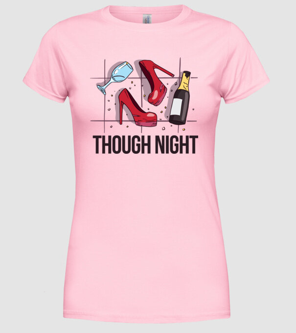 Though Night - seară grea model roz deschis pe tricou
