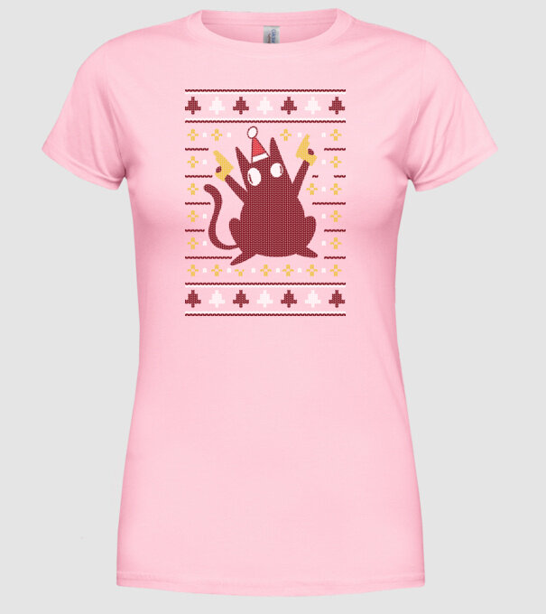 Pulover urât Pew Pew Pew Madafakas model roz deschis pe tricou