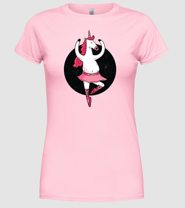 Unicorn Balet model roz deschis pe tricou