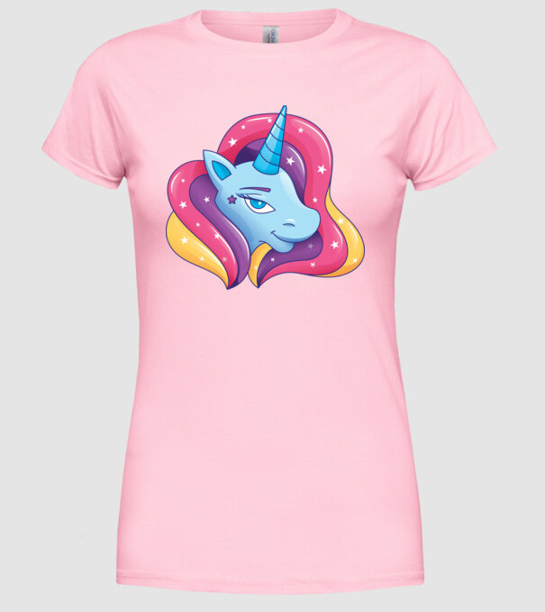 Cap de unicorn model roz deschis pe tricou