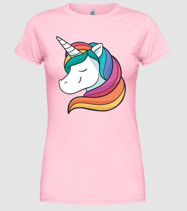 Cap de unicorn model roz deschis pe tricou