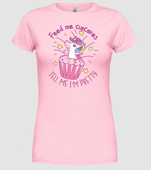 Unicorn Muffin model roz deschis pe tricou