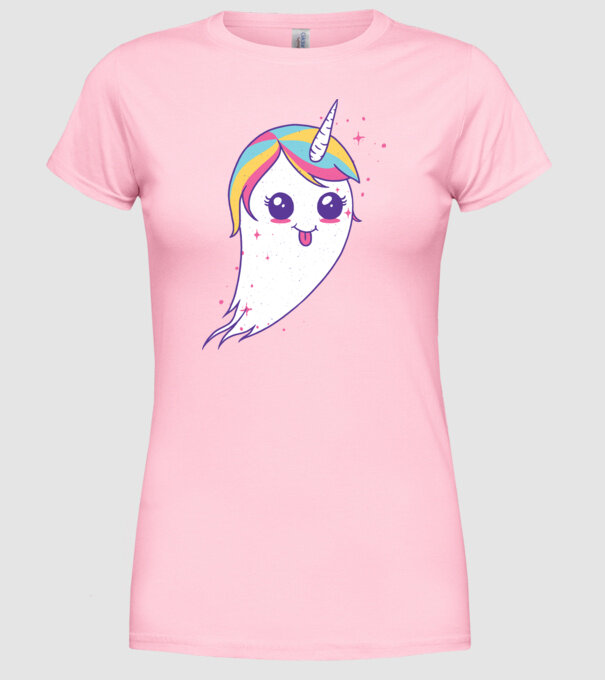 Unicorn Fantoma model roz deschis pe tricou