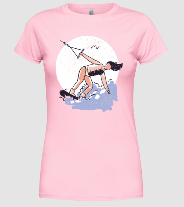 Fată cu Wakeboard model roz deschis pe tricou