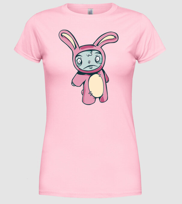 Iepuraș Zombie model roz deschis pe tricou