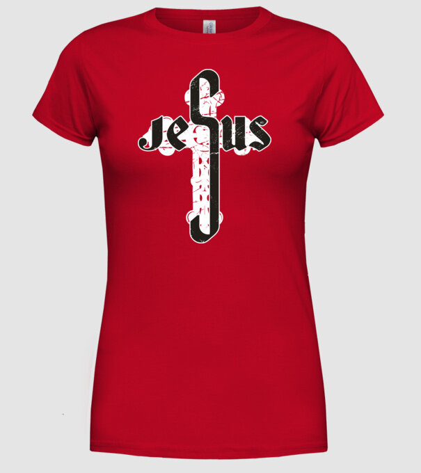 Iisus Cruce model roșu pe tricou